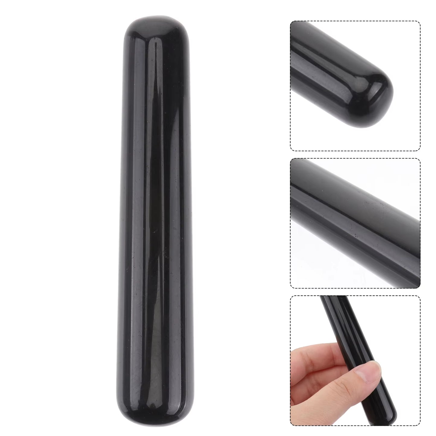 Black Acupuncture Stick Massage Tool Massaging Horn Trigger Point Massager Foot Massager Obsidian Therapy Treatment Stick Muscle